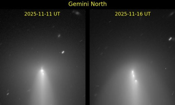 Астрономы зафиксировали распад ядра кометы C/2025 K1 (ATLAS) на фрагменты